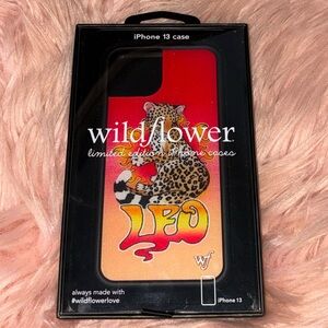 Wildflowers Leo iPhone 13/14 Case - Red and Orange Leopard Design